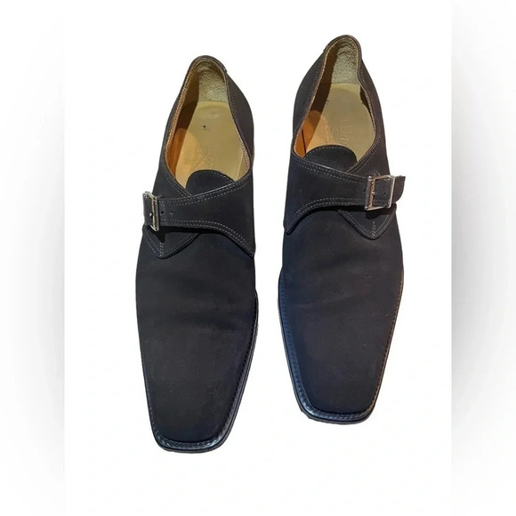 SALVATORE FERRAGAMO LAVORAZIONE ORIGINALE SUEDE/NUBUCK MONK LOAFERS 8.5 … main image 4